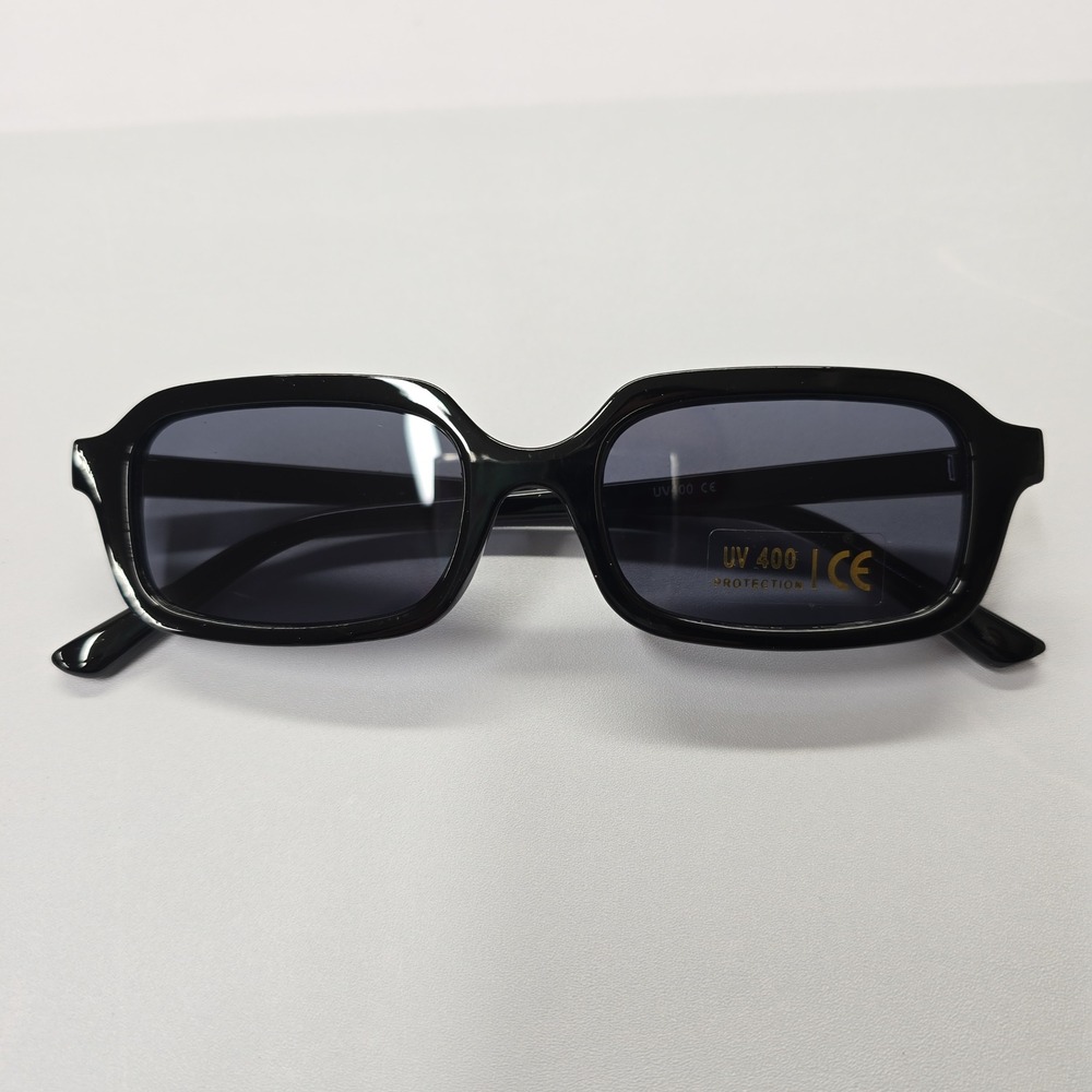 Black Rectangle Sunglasses UV400 Retro Frame Y2K 90s Style NEW